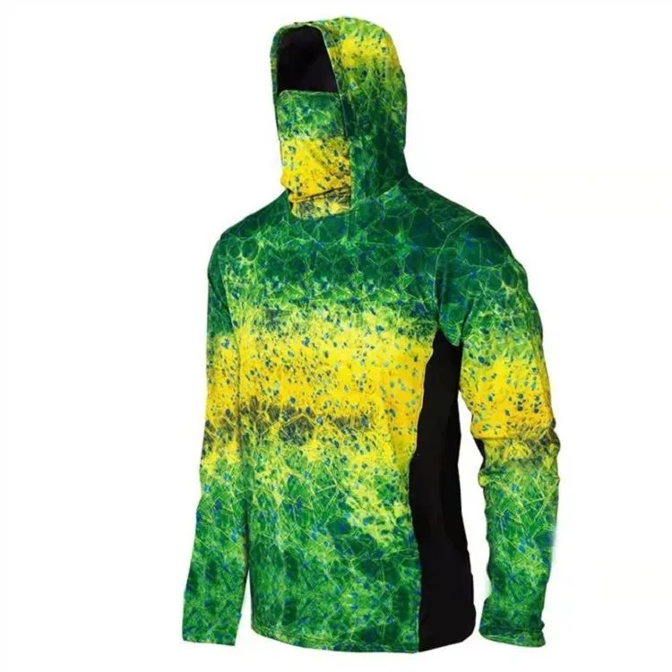 Camisas de peixe de manga comprida com capuz