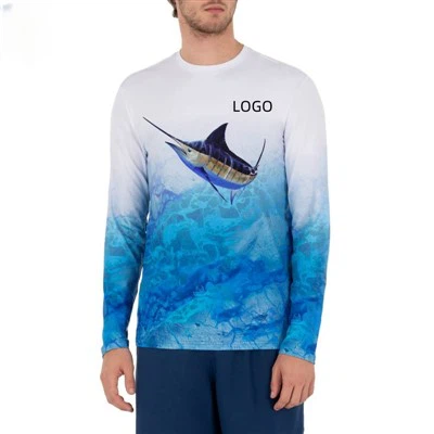 Camisa de pesca de manga longa à prova de vento anti-uv para acampamento ao ar livre de alto desempenho